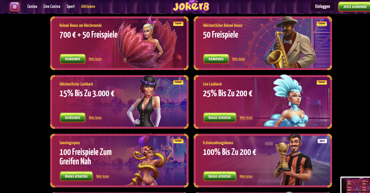 Joker8 Weitere Promotionen & Freispiele